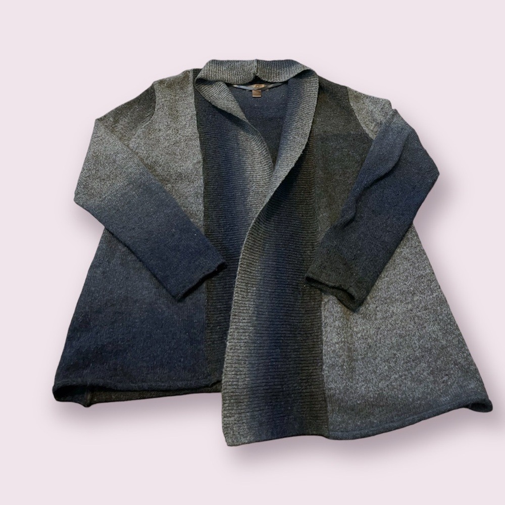 White Shag Blue Cardigan